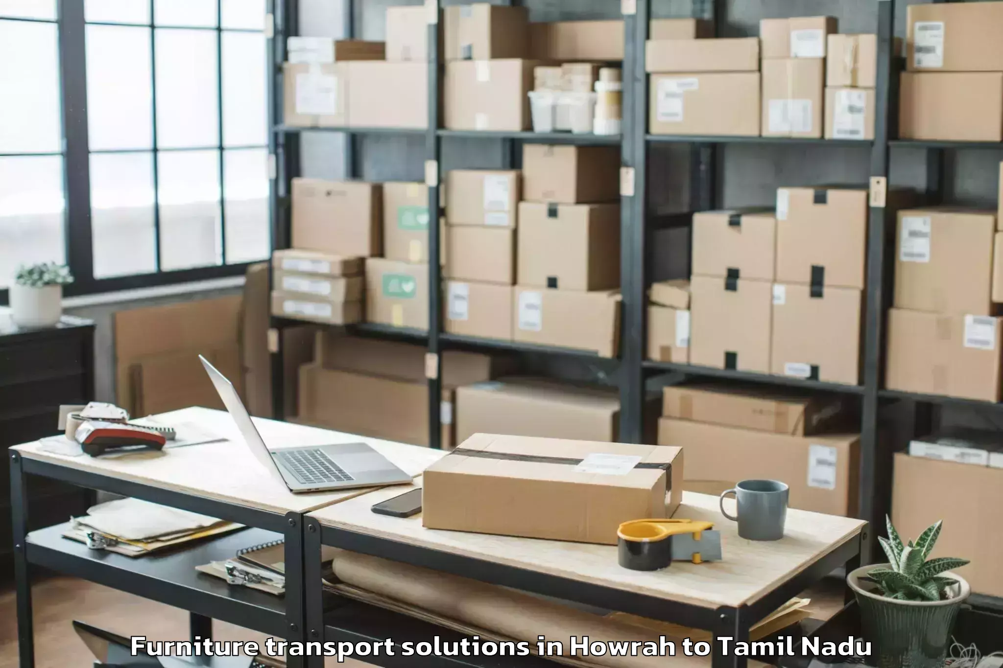 Affordable Howrah to Thisayanvilai Furniture Transport Solutions